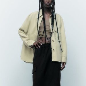 ZARA Green Cotton Overshirt